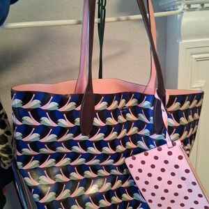 Kate Spade Blue and Pink Patterned Tote